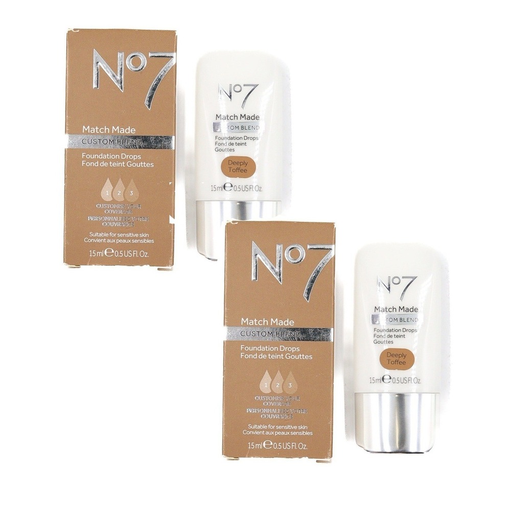 2 Pack -‎ No7 Match Made Custom Blend Foundation Drops - Deeply Toffee